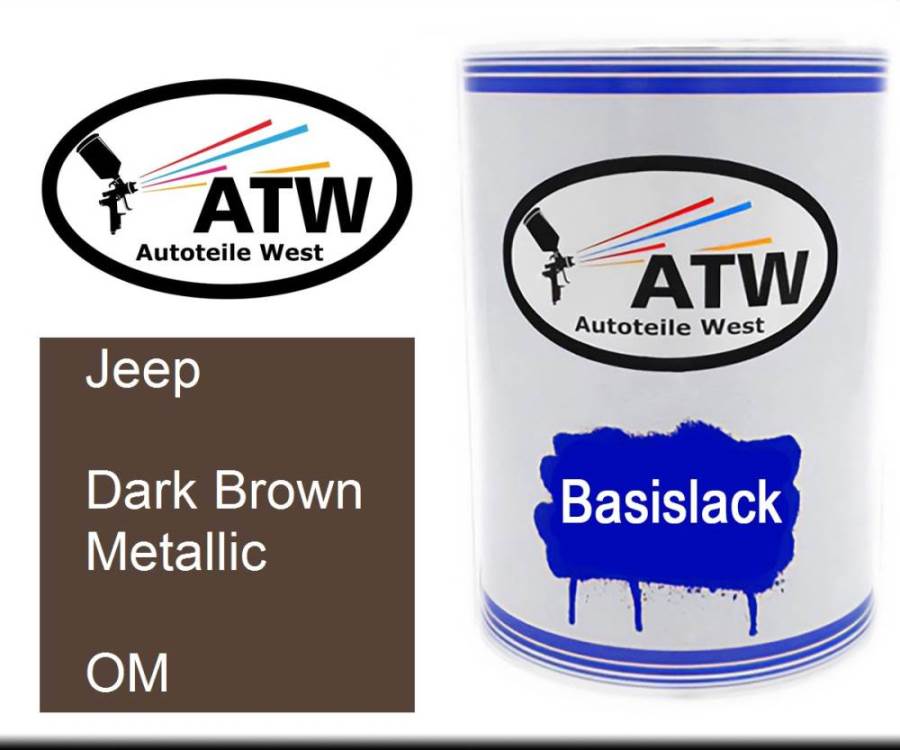 Jeep, Dark Brown Metallic, OM: 500ml Lackdose, von ATW Autoteile West.